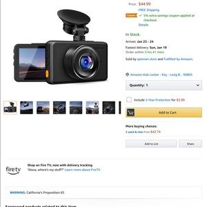 Apeman Dashcam NEVER USED BRAND NEW